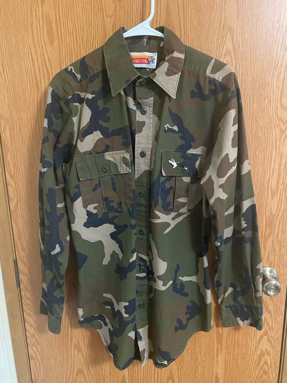Vintage Winchester Camouflaged Mallard Duck Embroidered Shirt - Small